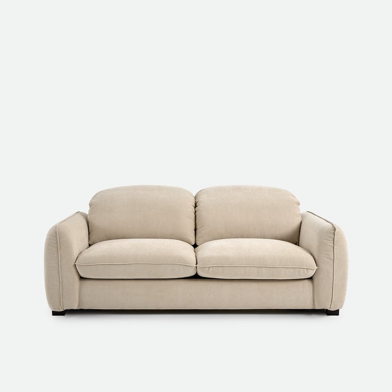 Schlafsofa, 3-sitzer, Aus Meliertem Polyester, Mit Kopfstützen, Isla