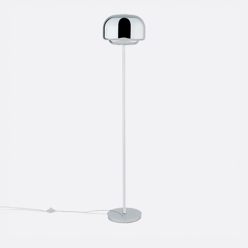 Stehlampe Kinoko Aus Verchromtem Eisen