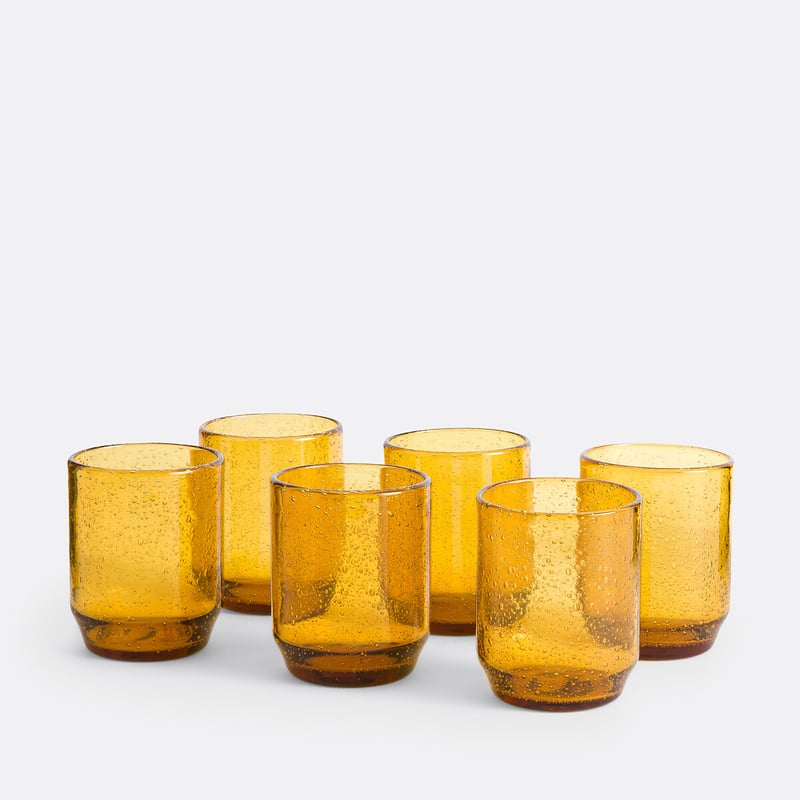 Set Von 6 Wassergläsern Aus Blasenglas, Faraji