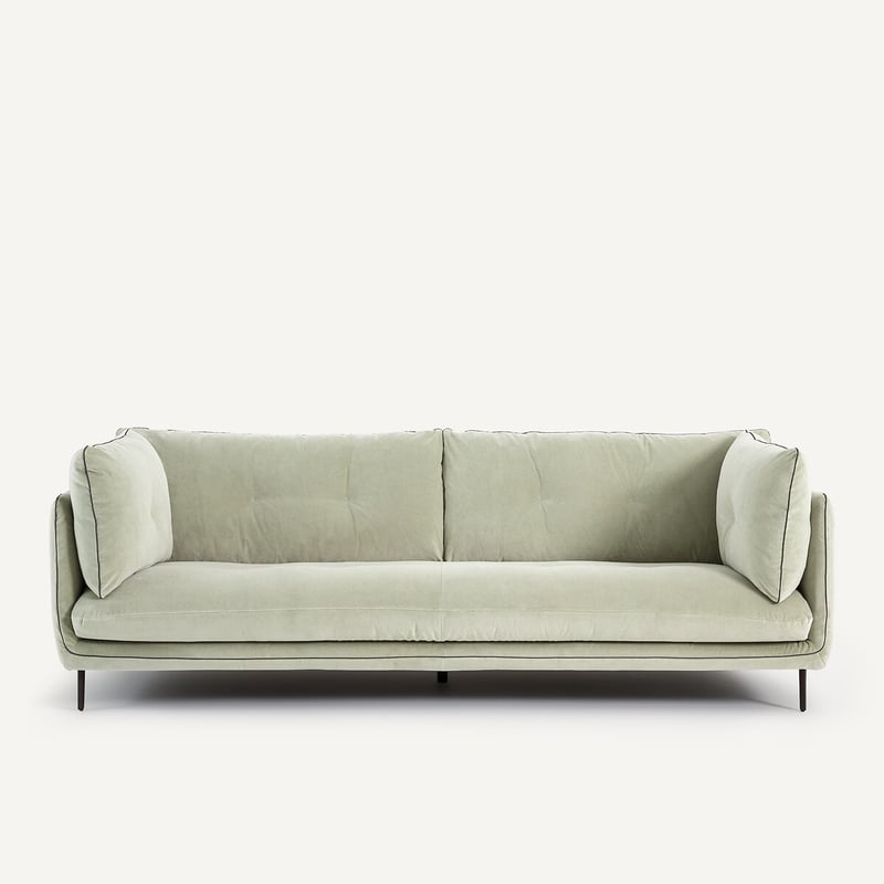 Am.pm Sofa Aus Stonewashed Velours, Botero