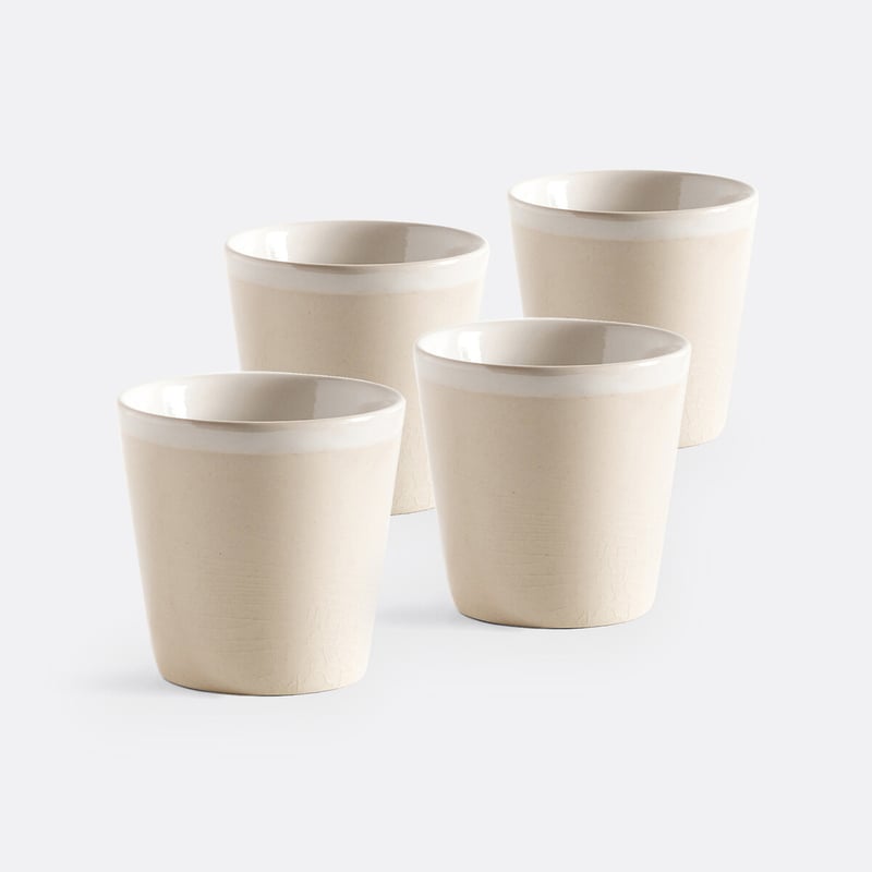 4er-set Tassen Gogain Mit Craquelé-glasur