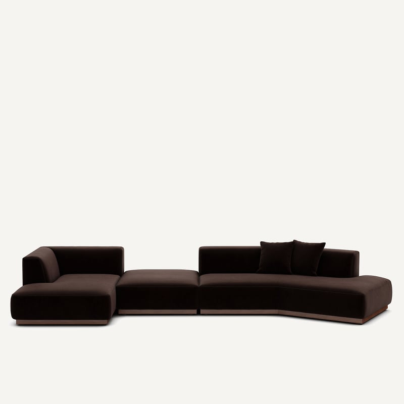 Am.pm Offenes Linkes Ecksofa Mit Fussstütze Aus Velours, Jacopo