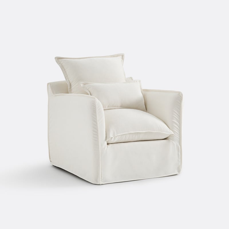Sessel Odna, Abnehmbarer Bezug, Aus Meliertem Polyester