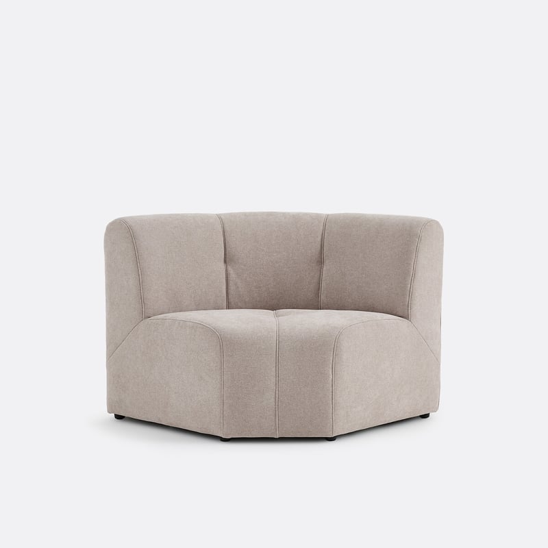 Modulares Eck-tischsessel-element, 1-sitzig, Aus Feiner Chenille, Aneta