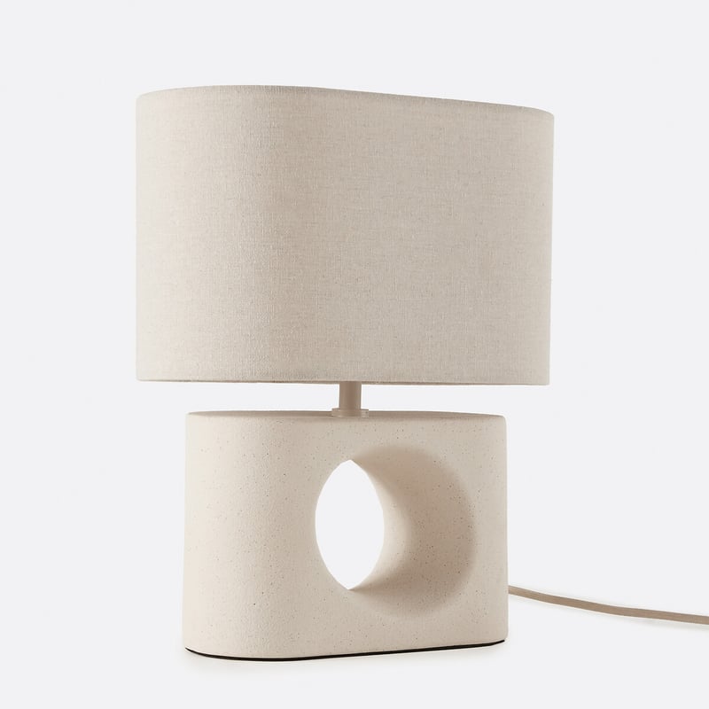 Tischlampe Gani Aus Keramik Und Leinen