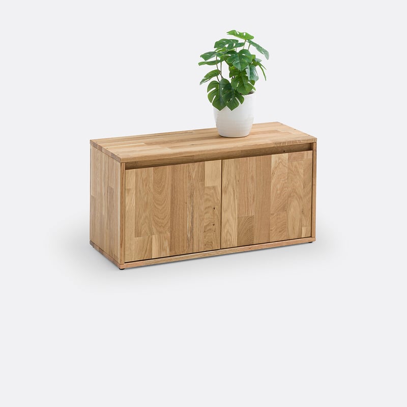 La Redoute Interieurs Regalmodul Edgar Mit 2 Türen, Eiche Massiv