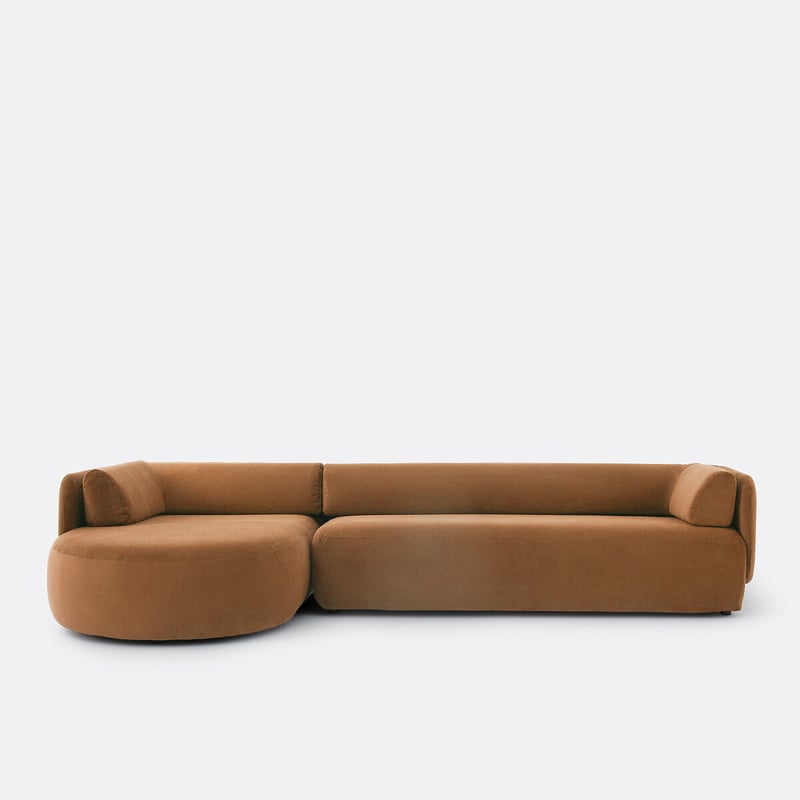 Ecksofa Links, Velours, Meridiano