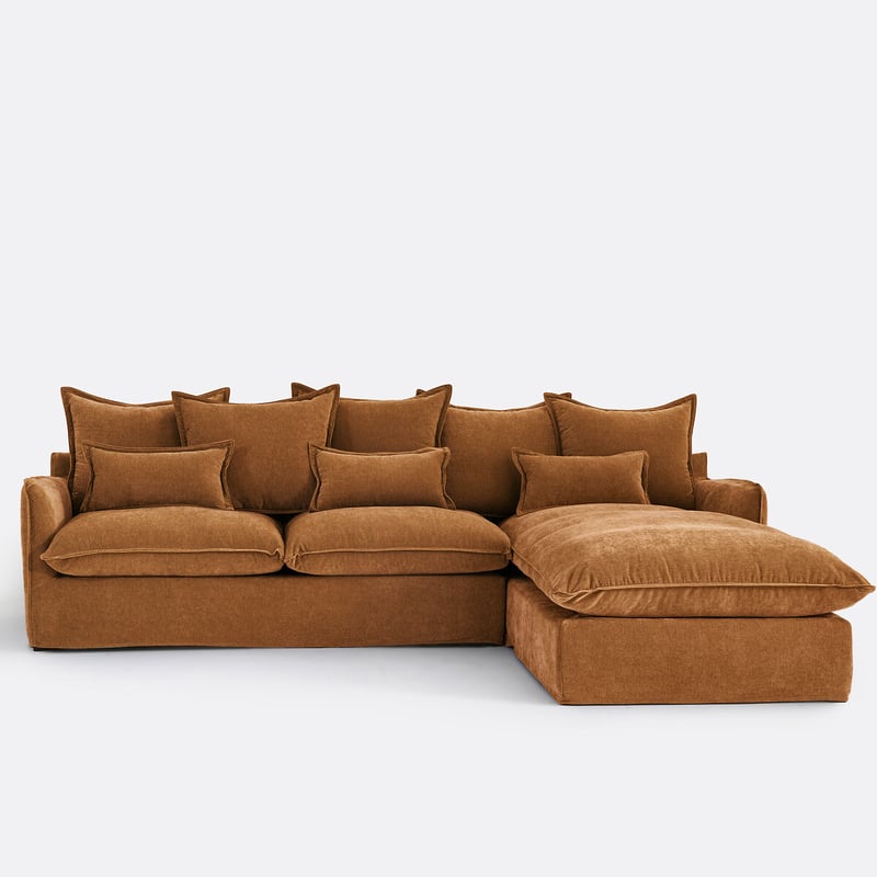 Sofa Odna, Rechtwinklig, Mit Schlaffunktion Und Abnehmbarem Bezug, 4-sitzer, Aus Meliertem Polyester
