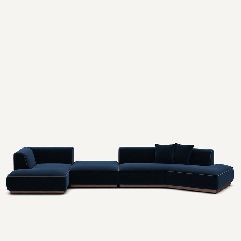 Am.pm Offenes Linkes Ecksofa Mit Fussstütze Aus Velours, Jacopo