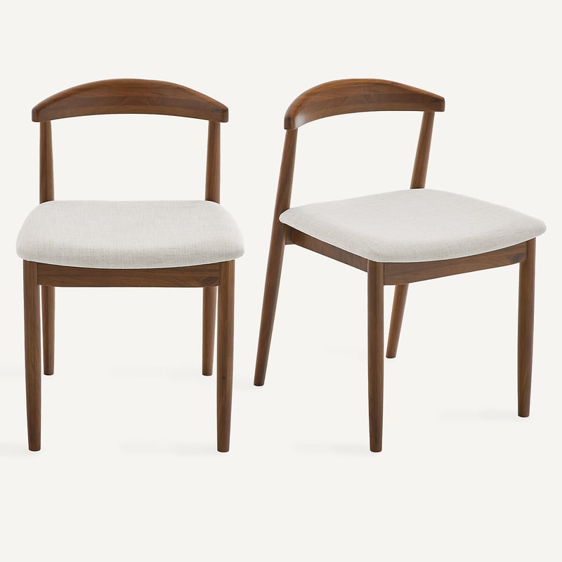 Am.pm 2er-set Stühle Aus Massivem Nussbaumholz Und Stoff, Galb