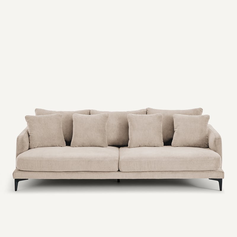 Am.pm X Emmanuel Gallina 3- Oder 4-sitzer-sofa In Velours Stone, Moderniste, Design Emmanuel Gallina