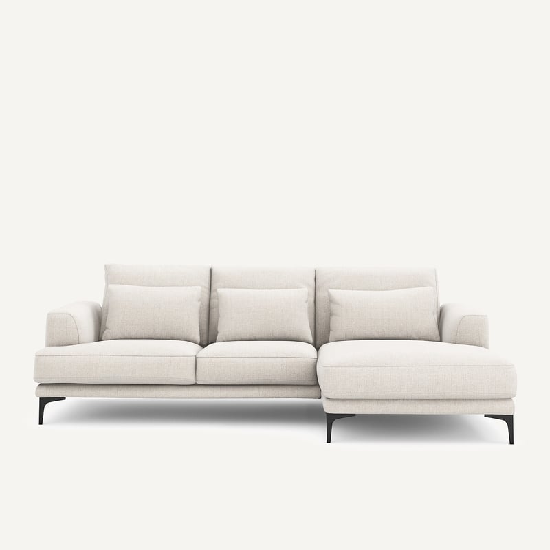 Am.pm Ecksofa, Gerade, Aus Jaspé-stoff, Marsile