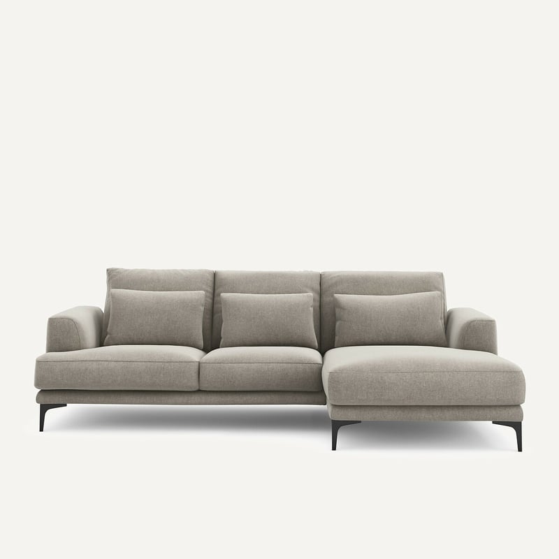 Am.pm Ecksofa, Gerade, Aus Chenille-velours, Marsile