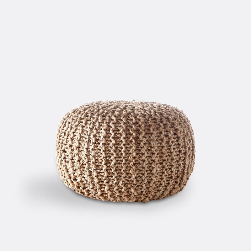 Runder Sitzsack Bisho, Geflochtene Jute
