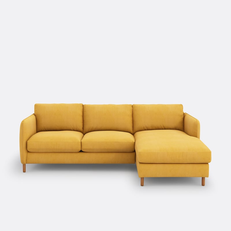 Ecksofa Loméo Mit Schlaffunktion, 4-sitzer, Aus Baumwolle Und Leinen