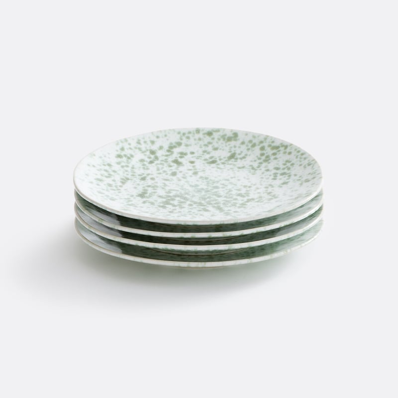 Set Mit 4 Desserttellern Aus Steingut Mit Reaktiver Glasur Halni