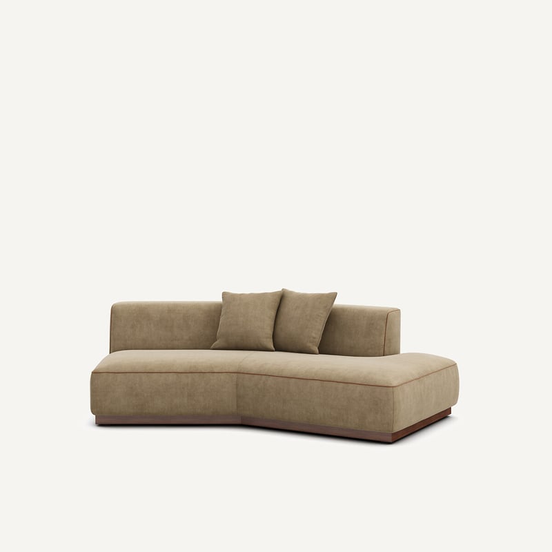 Am.pm Gerades Halbsofa In Stonewashed Velours, Jacopo