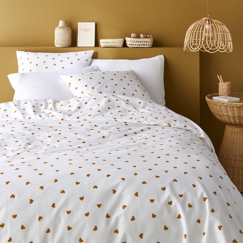 La Redoute Interieurs Set Aus 50 % Recycelter Baumwolle Und Quadratischem Kissenbezug Scacco Caramel
