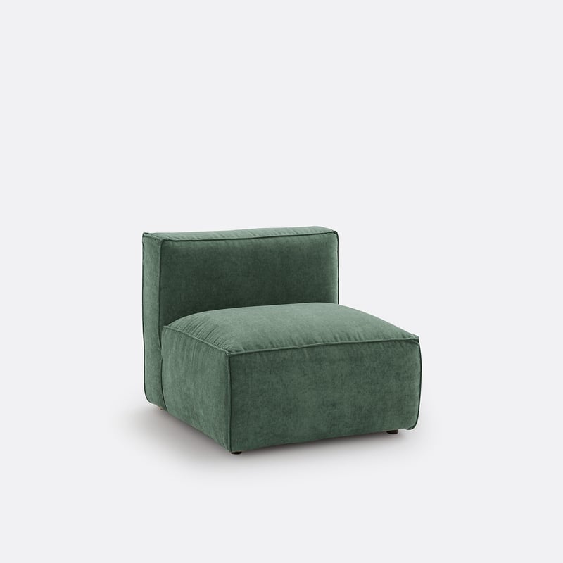 Sessel-element Seven Für Ein Modulares Sofa, Aus Strukturiertem Velours