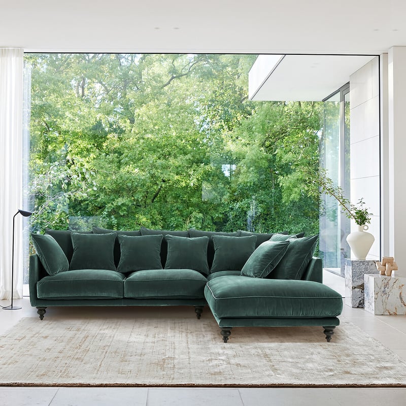 Am.pm Ecksofa, Aus Samt, Lazare