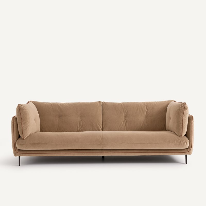 Am.pm Sofa Aus Stonewashed Velours, Botero