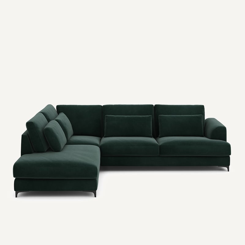 Am.pm Linksseitiges Ecksofa, Umwandelbar, Samt, Marsile