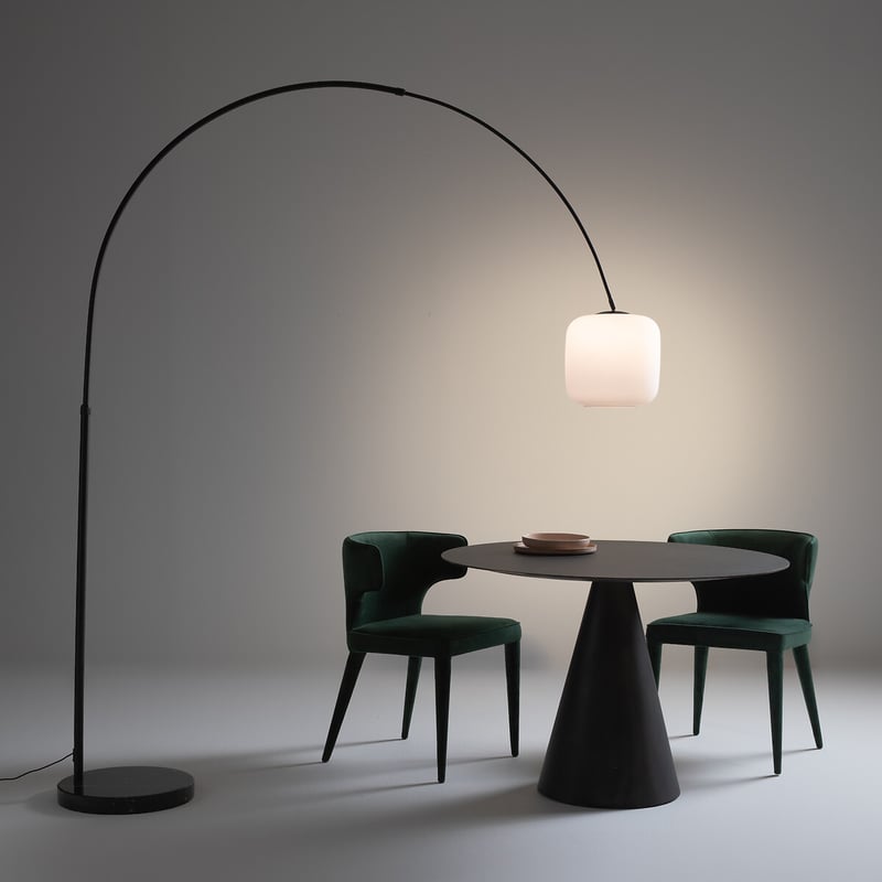 Am.pm Bogenlampe Elita, Opalglas Und Marmor