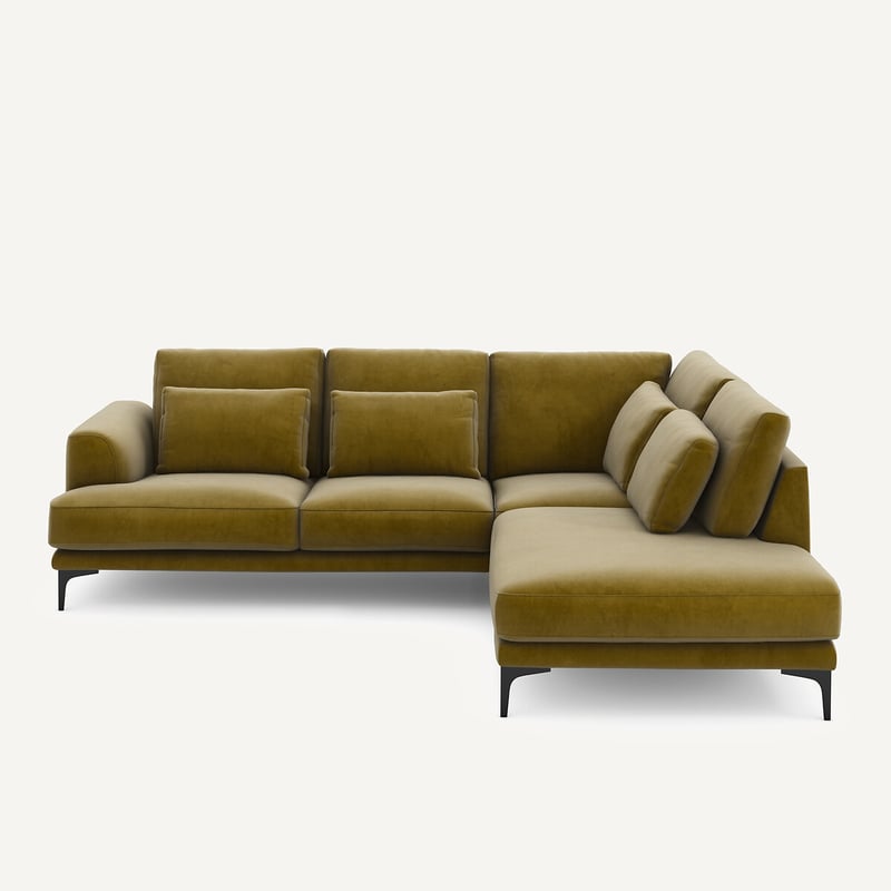 Am.pm Geschlossenes Ecksofa Marsile Mit Ecke Rechts, Samt