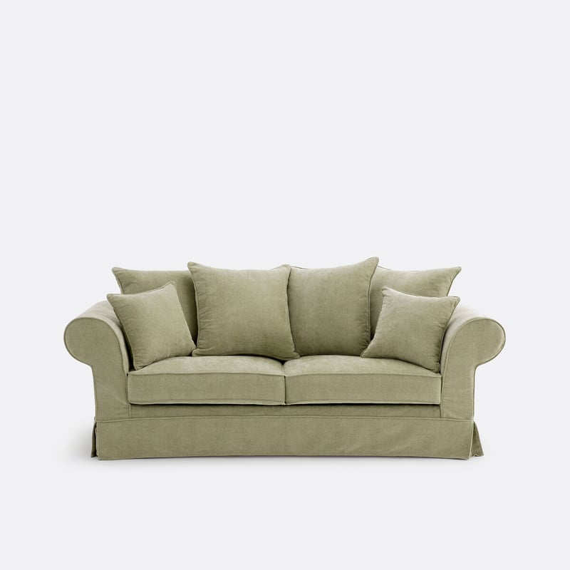 Gerades Sofa, Umwandelbar, 2- Oder 3-sitzig, Abziehbar, Aus Meliertem Polyester, Adelia