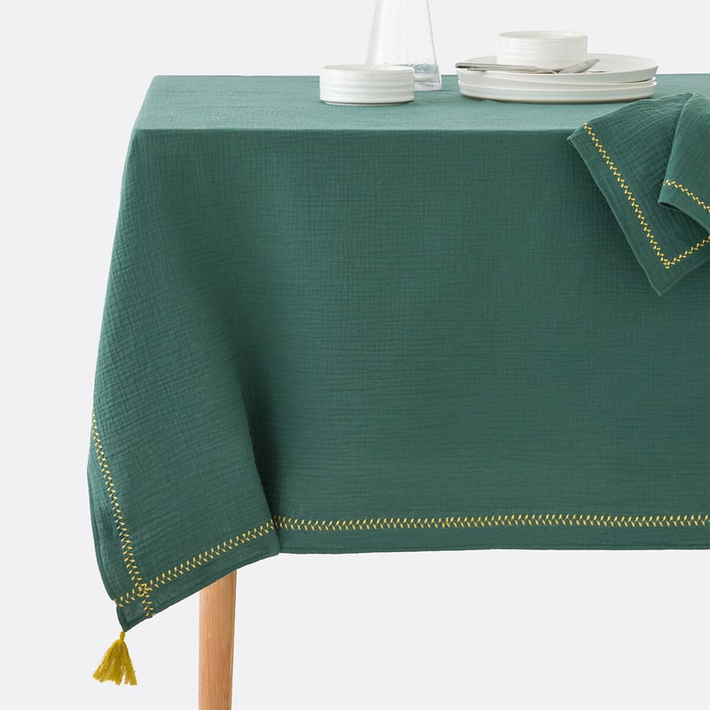 La Redoute Interieurs Tischdecke Kumla, Baumwollmusselin Mit Stickerei