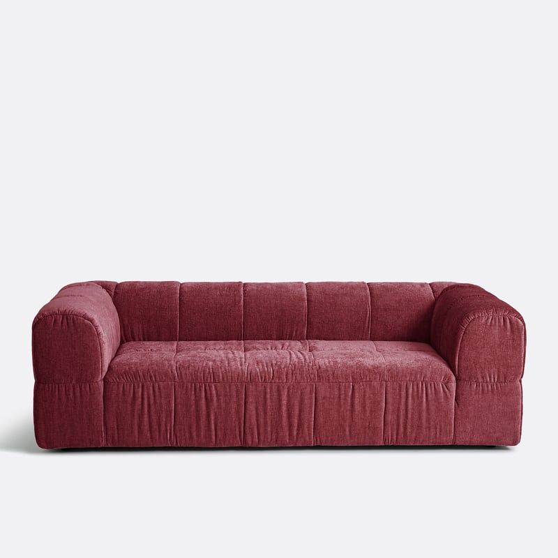 Gerades 3-sitzer-sofa Lizzy Aus Dickem Velours