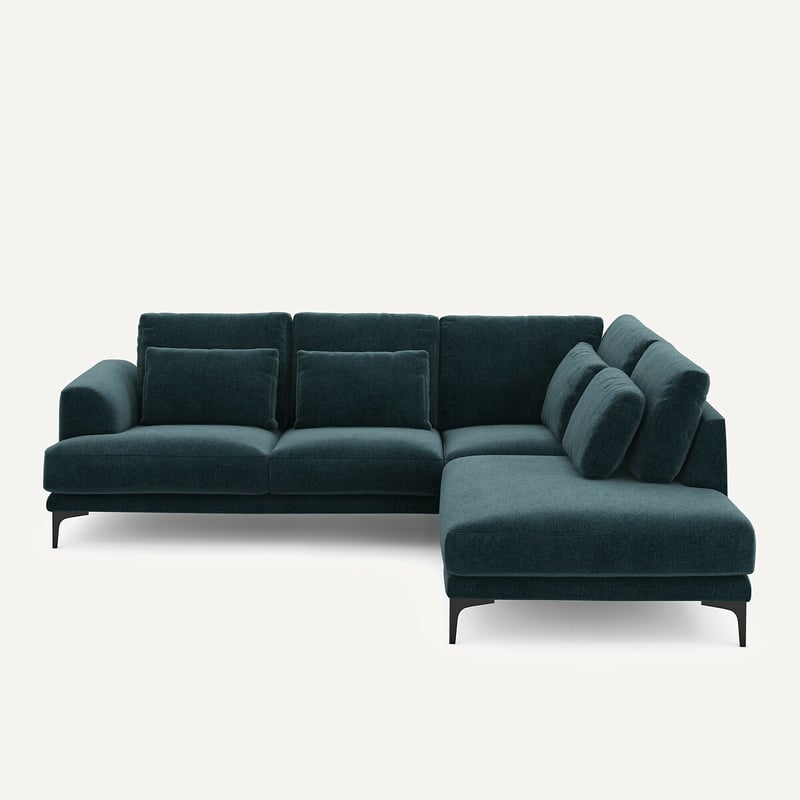 Am.pm Sofa Mit Geschlossener Rechter Ecke Aus Chenille-velours, Marsile