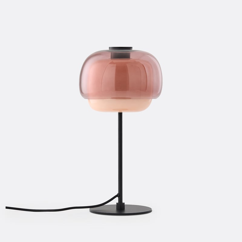 Tischlampe Aus Farbigem Glas, Kinoko