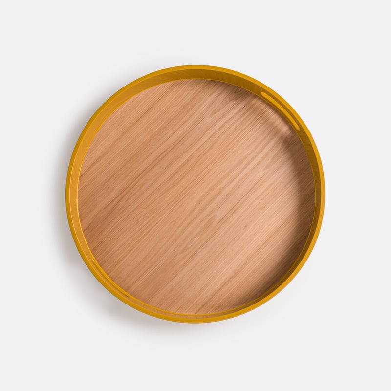 Tablett Nicolo, Eschenfurnier, Ø 45,5 Cm