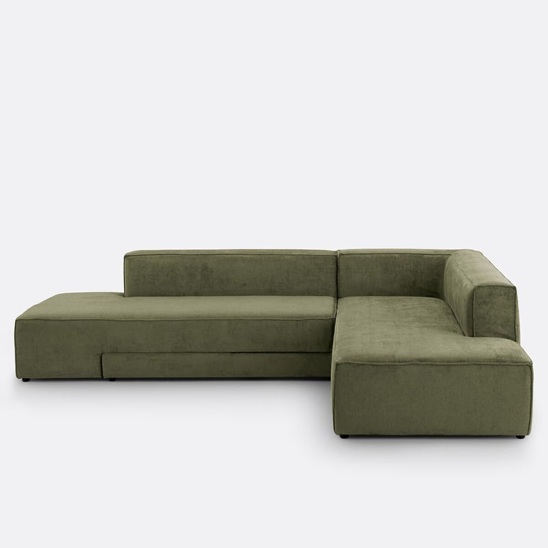 Ecksofa, Links Oder Rechts, Umwandelbar, Aus Strukturiertem Velours, Ginosa