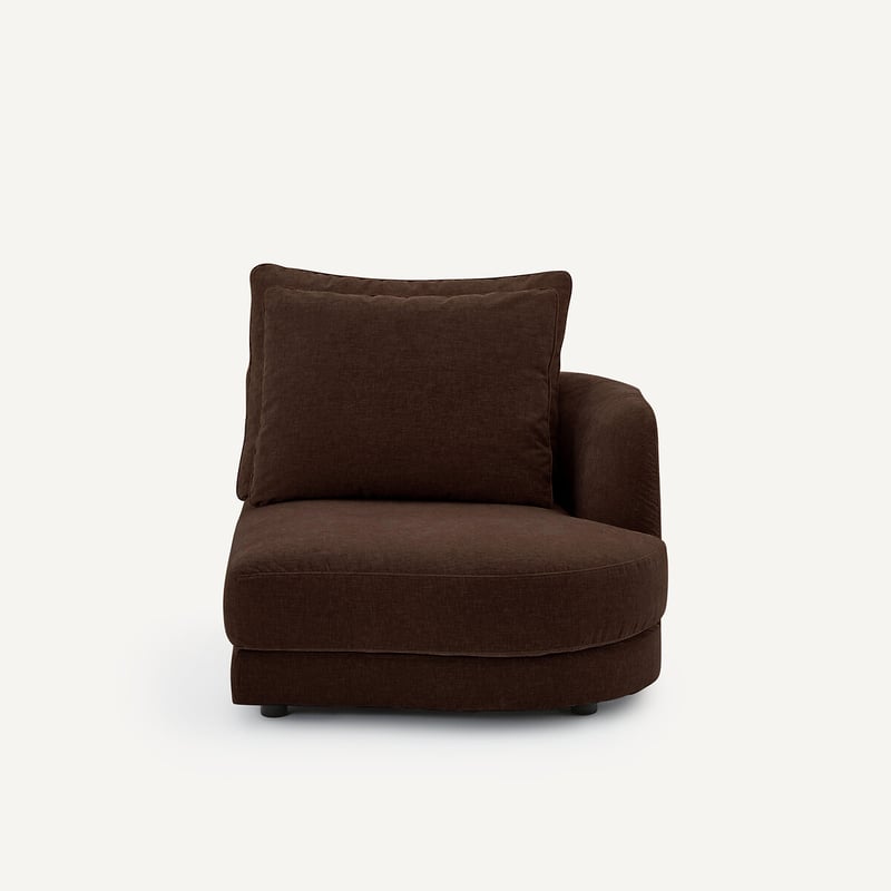 Am.pm Rechtes, Abgerundetes, Modulares Halbsofa Aus Chenille-samt, Tiberio