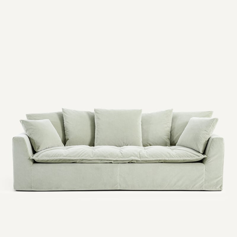 Am.pm Sofa Aus Stonewashed Velours, Otavia