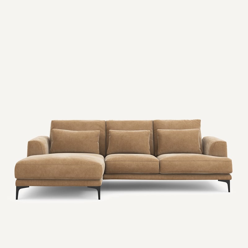 Am.pm Ecksofa Marsile Mit Ecke Links, Samt Stonewashed