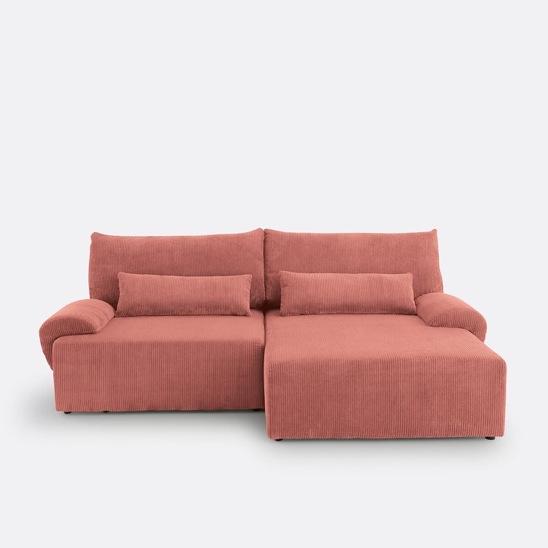 Umbaubares Ecksofa Mit Bettkasten, Cord, Maona