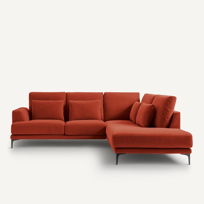Am.pm Geschlossenes Ecksofa Marsile Mit Ecke Rechts, Samt