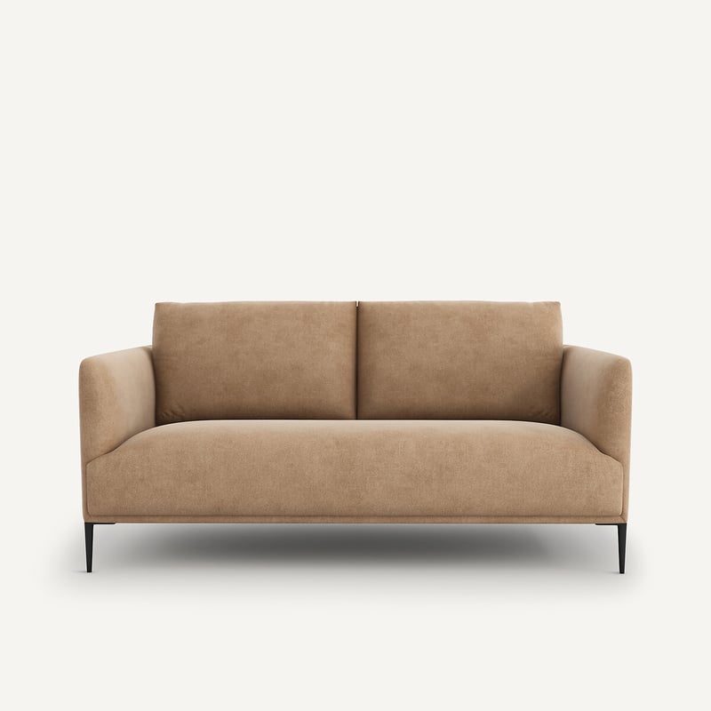 Emmanuel Gallina X Am.pm Kompaktes 3-sitzer-sofa, Stonewashed Velours, Oscar, Design Emmanuel Gallina