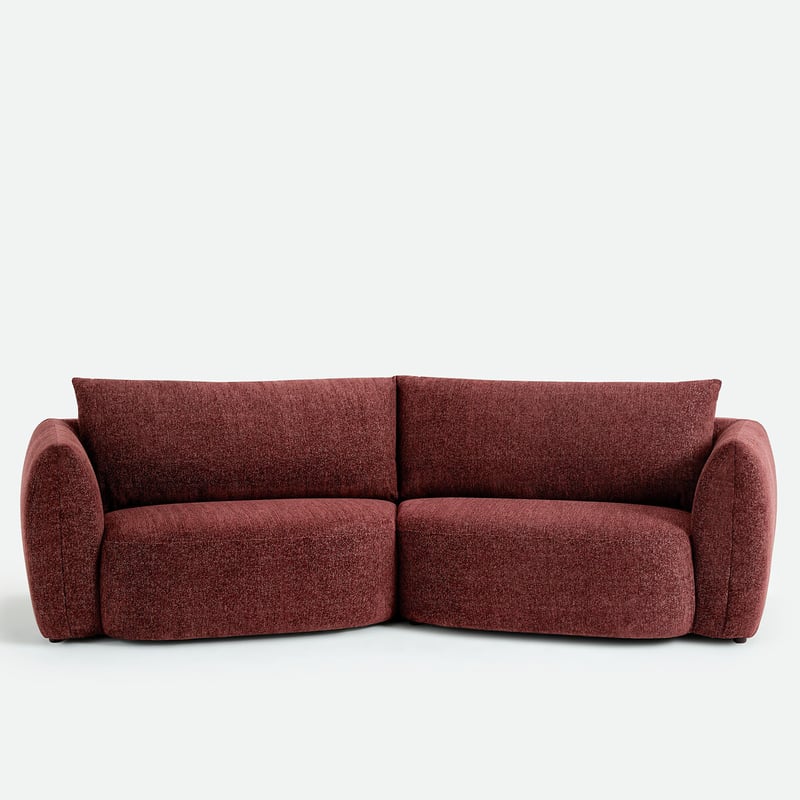 Trapezsofa, 5-sitzer, Aus Melierter Chenille, Edith