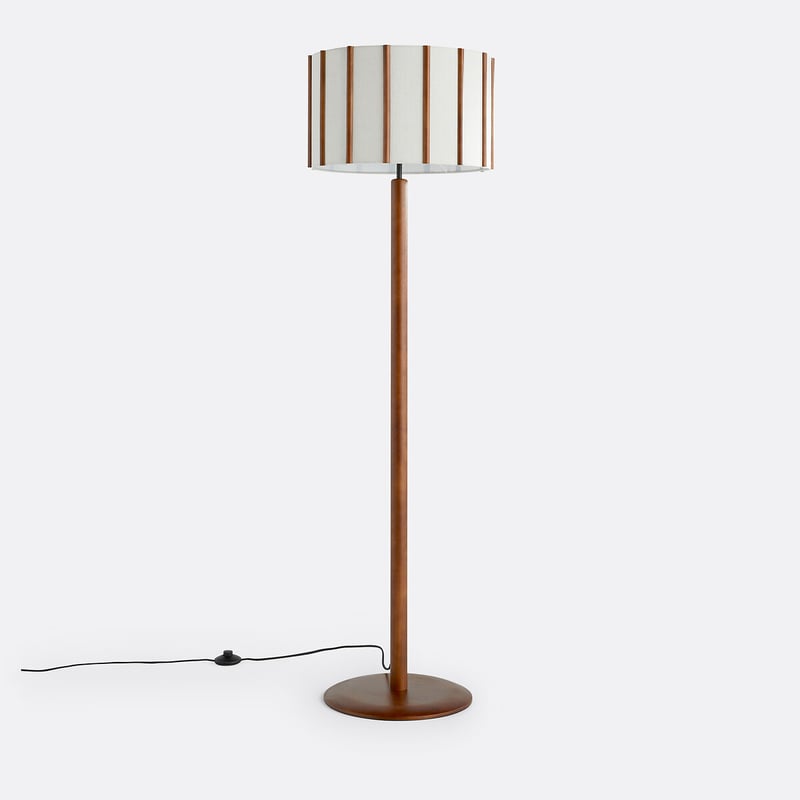 Stehlampe Vintela, Hevea Und Leinen