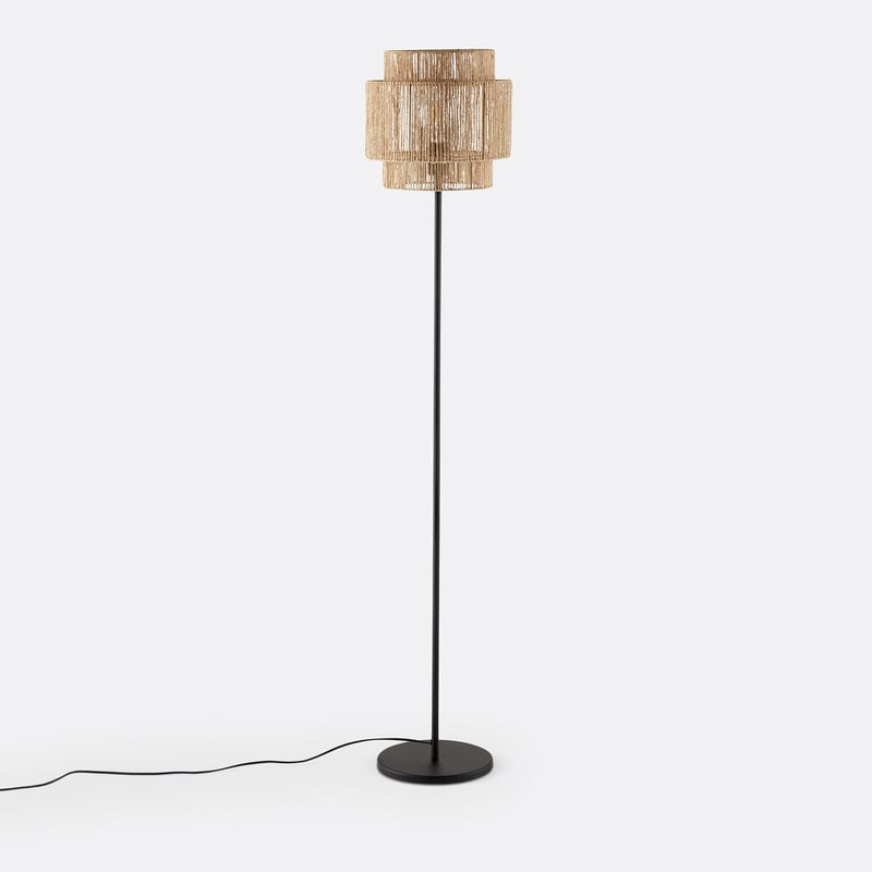 Stehlampe Yaku, Eisen Und Hanf