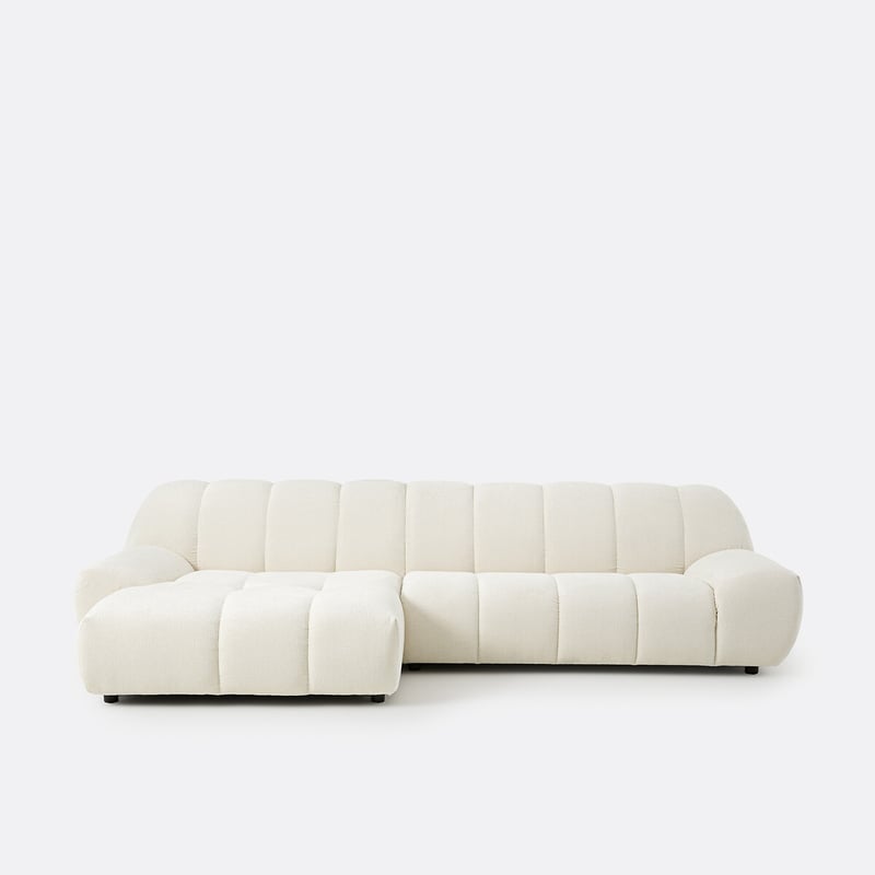 Ecksofa Links, 4-sitzer, Aus Dickem Velours, Nuria