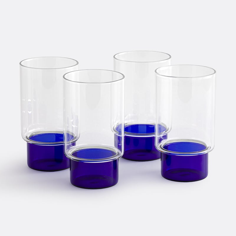 Set Mit 4 Gläsern Aus Farbigem Borosilikatglas