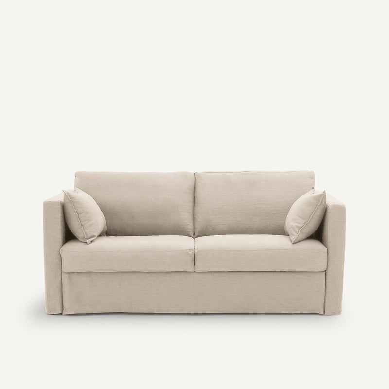 Am.pm 3-sitzer-sofa, Umwandelbar, Aus Geknittertem Leinen, Néo Kinkajou