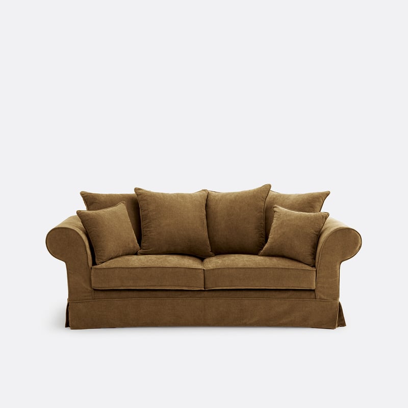 Gerades Sofa, Umwandelbar, 2- Oder 3-sitzig, Abziehbar, Aus Meliertem Polyester, Adelia