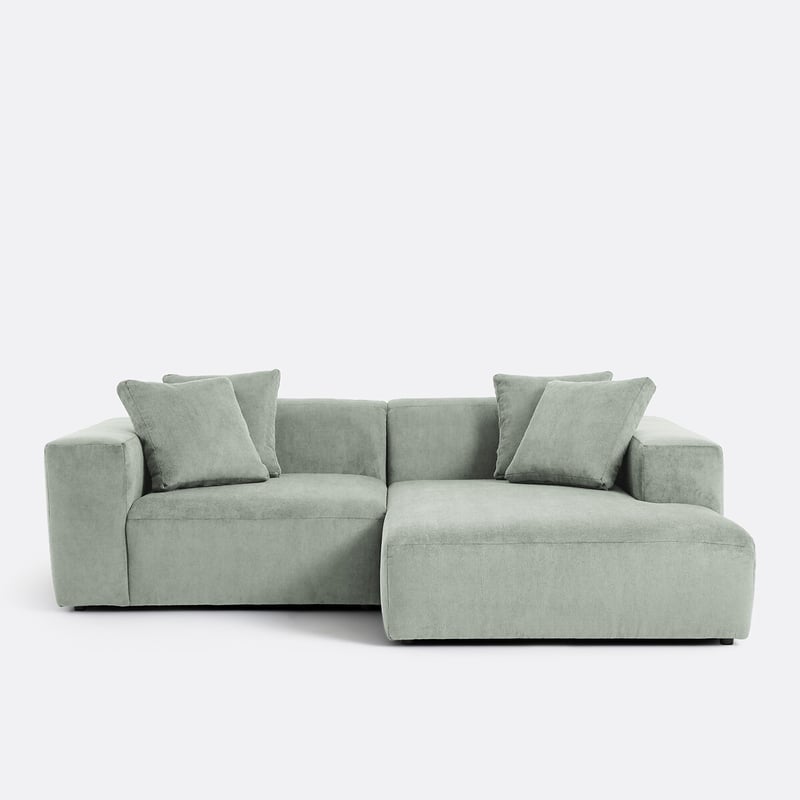 Ecksofa Liora, Rechts, 3-sitzig, Aus Cordsamt