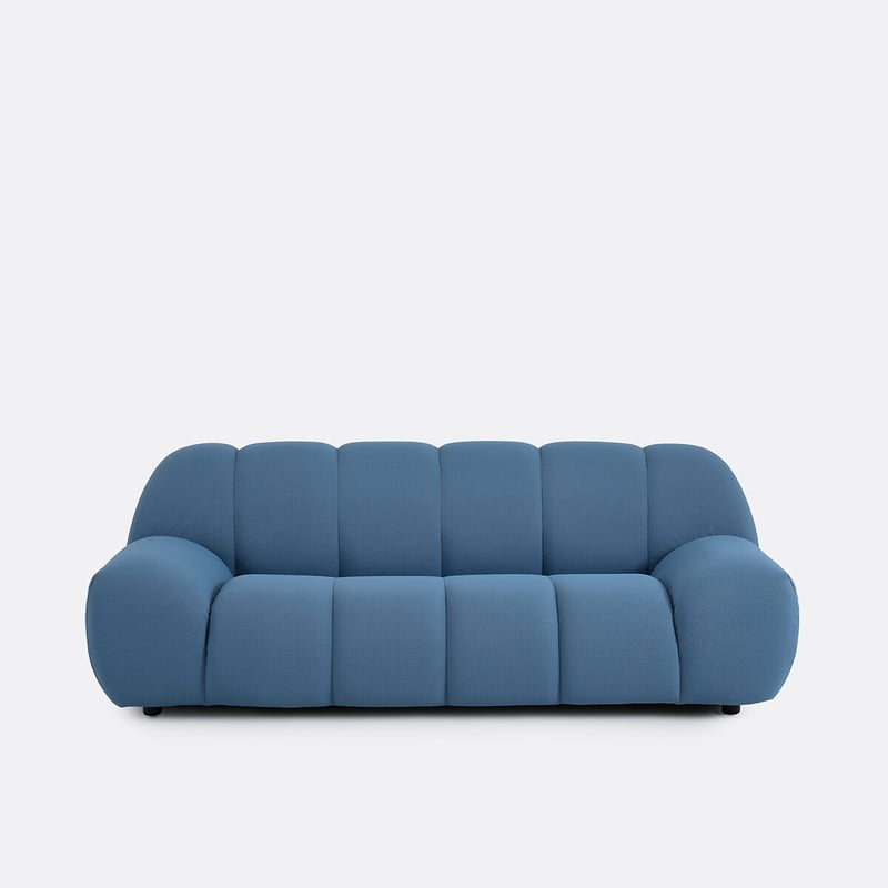 Gerades Sofa, 3-sitzer, Aus Gestepptem Stoff, Nuria